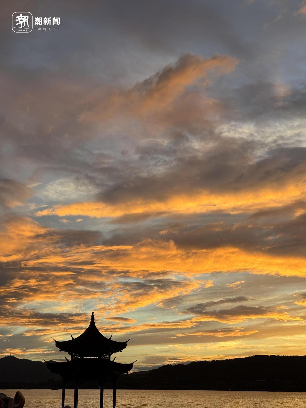 杭州今天有“世纪晚霞”？无数人涌向西湖集贤亭，还有人从上海江苏赶来